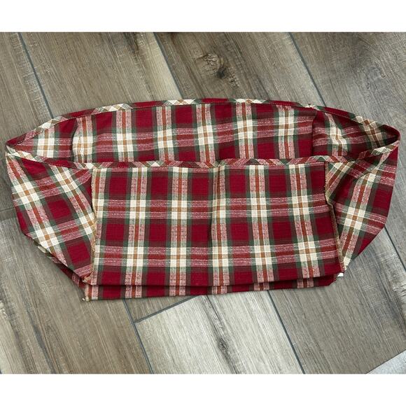 Longaberger Large Desktop Basket Orchard Park Plaid Over Edge Liner - Picture 1 of 2